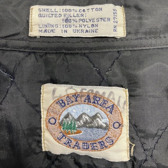 Vintage Flannel Jacket Mens Large Blue Plaid Quilted Shacket Bay Area Traders - Picture 3 of 13